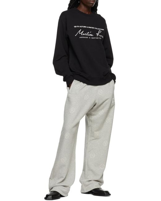 Martine Rose Black Logo-Print Cotton Sweatshirt for men