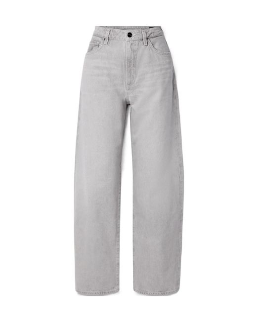 Goldsign Gray High-Rise Straight-Leg Organic Jeans