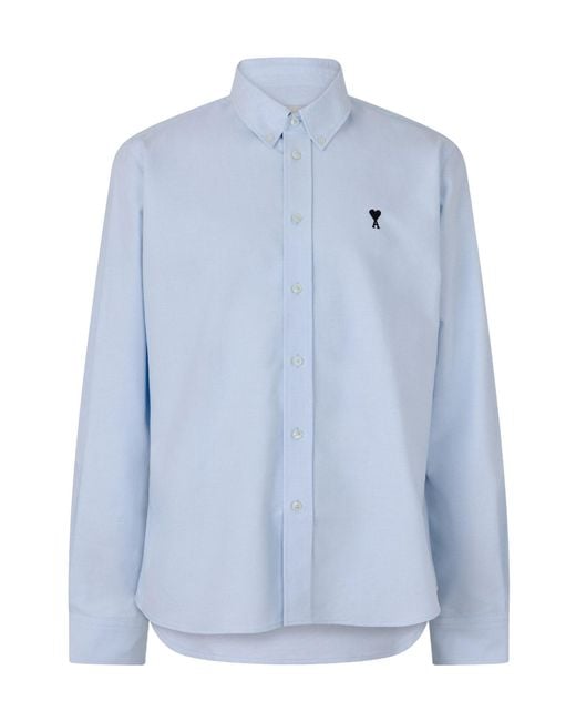 AMI Blue Lapel Long-Sleeve Shirt for men