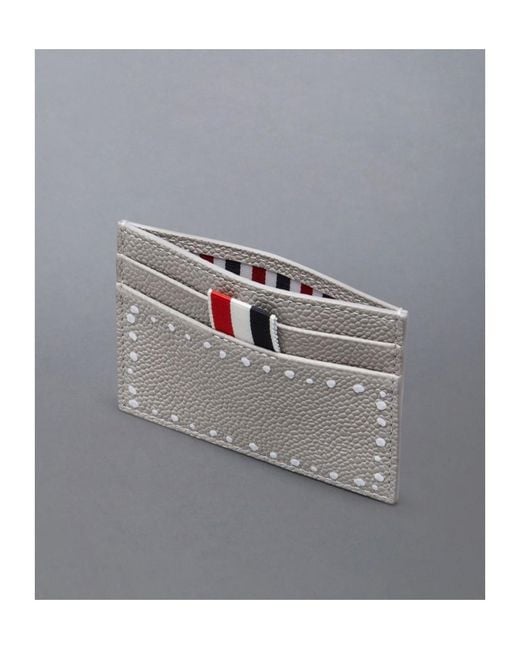 Thom Browne White 3D-Detailing Leather Card Holder for men