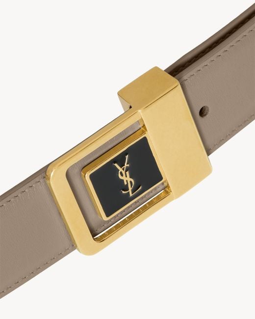 Saint Laurent White La 66 Buckle Belt
