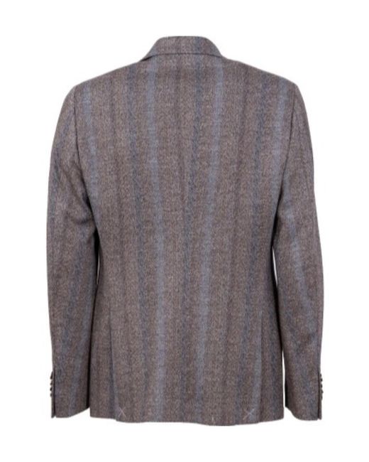 Etro Brown Single-Breasted Striped Blazer for men