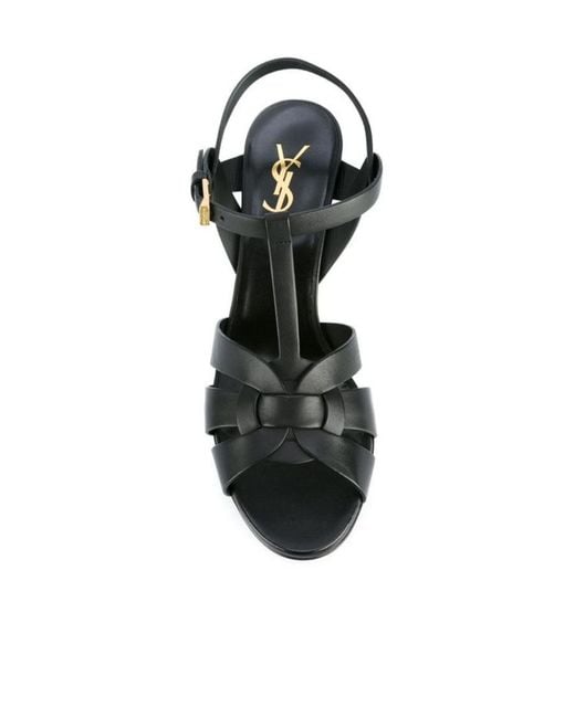 Saint Laurent Black Logo Sandals