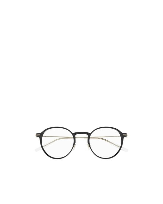 Montblanc White Eyewear Round Frame Glasses for men