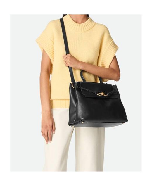 Bottega Veneta Black Ciao Ciao Knot Detailed Tote Bag