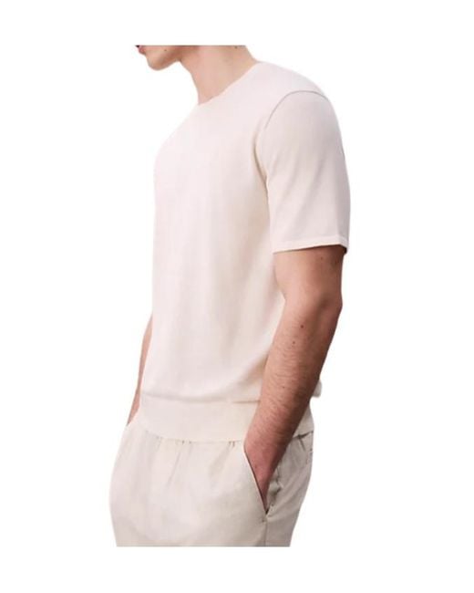 Calvin Klein White Fine Knit Short-Sleeve T-Shirt for men