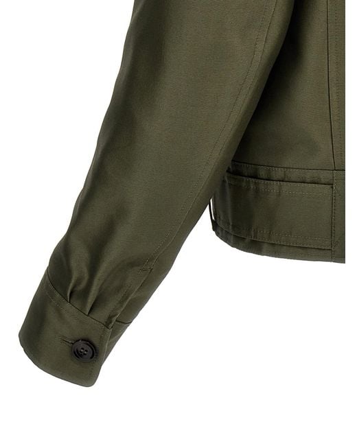 Tom Ford Green Belted-Waist Military Jacket for men