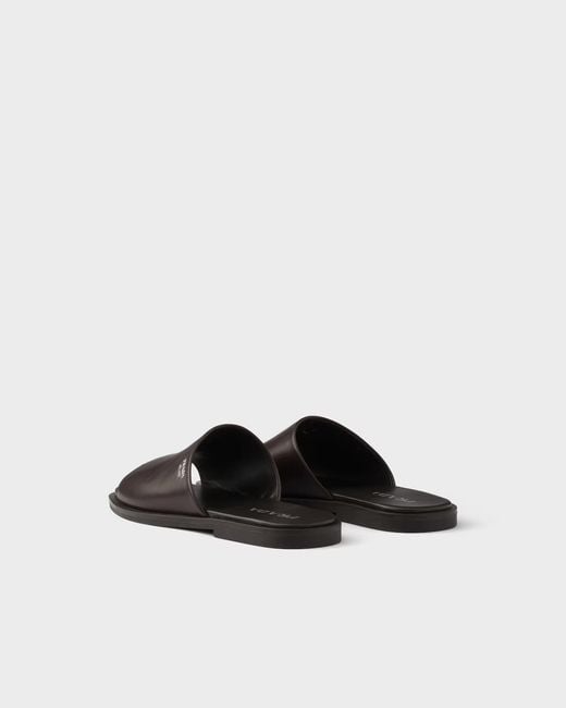 Prada Brown Open-Toe Slides for men