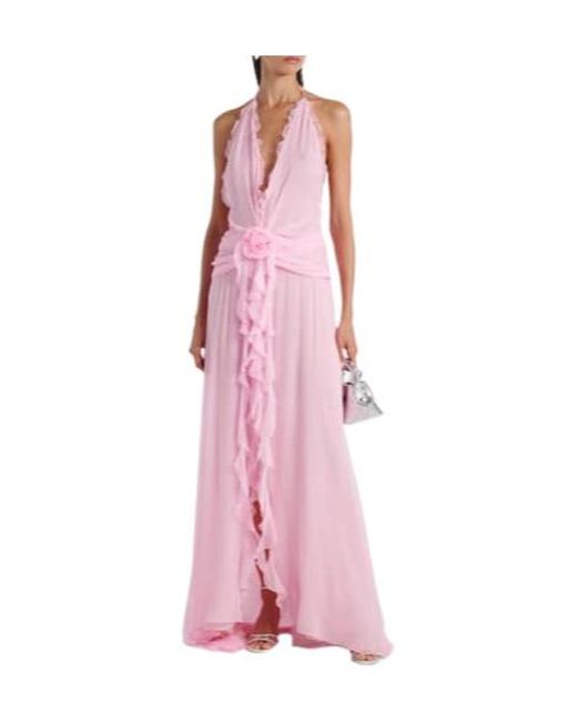 Blumarine Pink Lightweight Silk Maxi Dress
