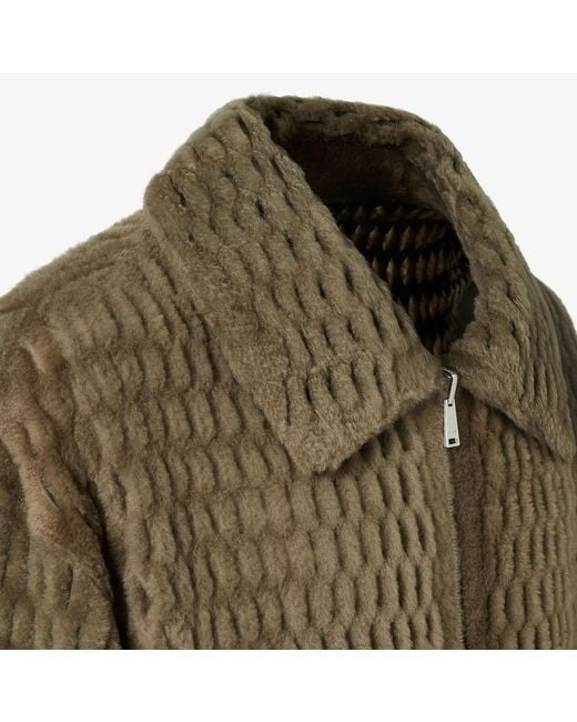 Fendi Green Reversible Shearling Blouson for men