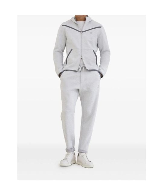 Brunello Cucinelli Gray Zip-Up Sweatshirt for men