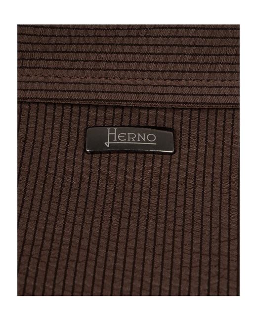 Herno Brown Seer-Crease Shirt for men