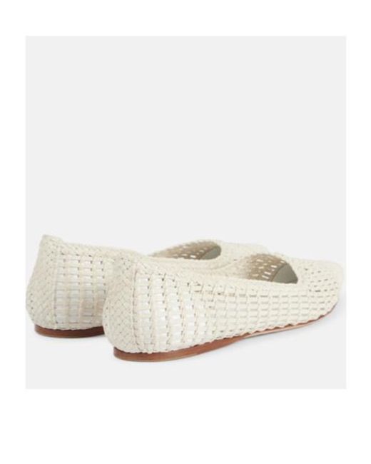 Gabriela Hearst White Milos Woven Leather Ballet Flats