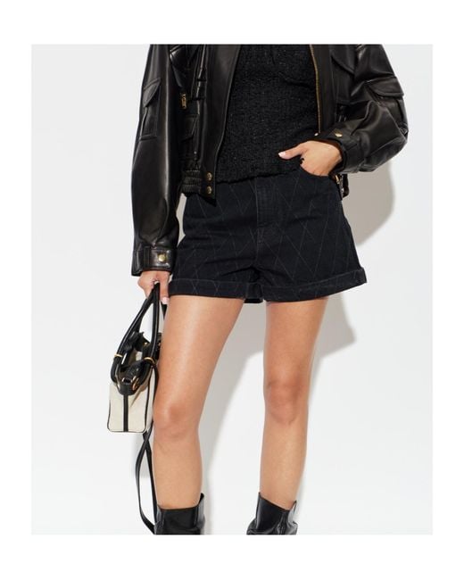 Balmain Black Belt Loop Shorts