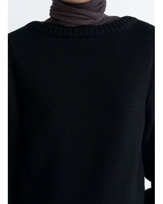 Lemaire Black Long-Sleeved Crewneck Jumper