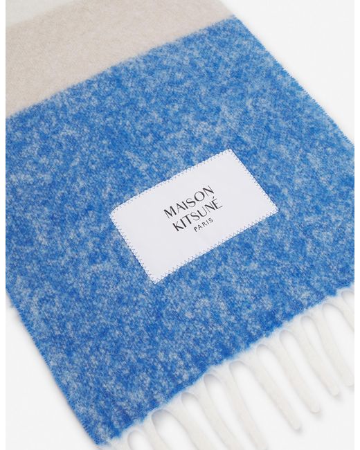 Maison Kitsuné Blue Maison Kitsuné Striped Scarf for men