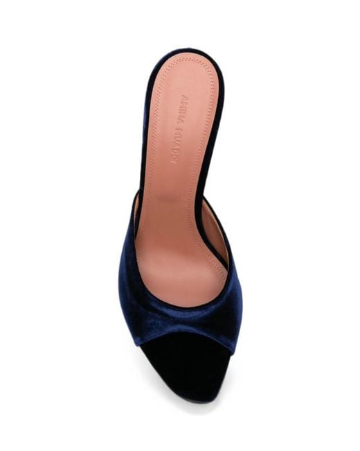 AMINA MUADDI Black Round-Toe High-Heeled Sandals