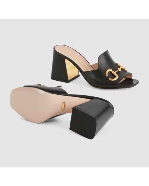 Gucci Black Horsebit Slide Sandals