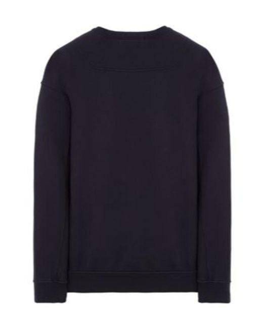 Stone Island Blue Embroidered-Logo Cotton Sweatshirt for men