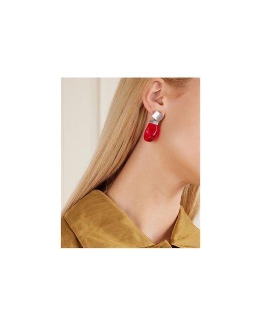 Khaite Red Keefe-Toned Resin Earrings