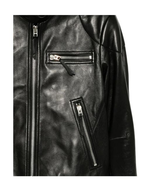 Tom Ford Black Leather Biker Jacket for men