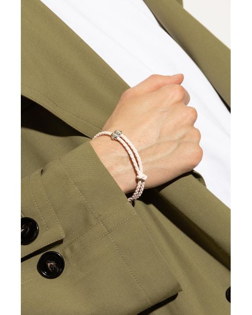 Bottega Veneta White Braided Design Bracelet for men