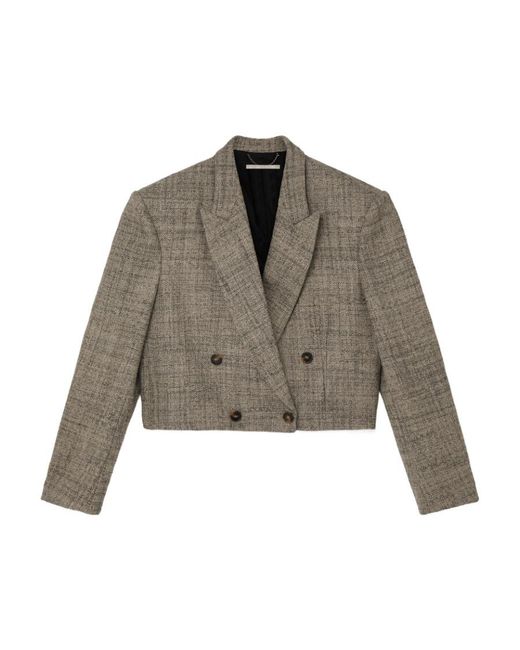 Stella McCartney Brown Cropped Double-Breasted Blazer