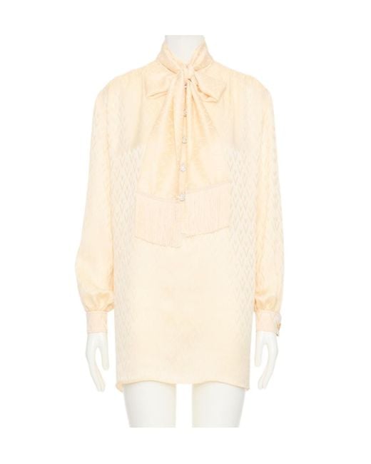 Valentino White Bow Detailed Long-Sleeved Blouse