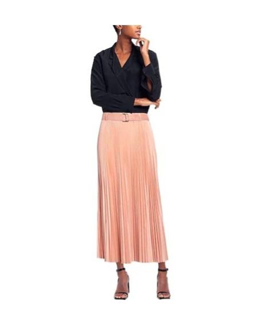 Max Mara Pink Solid Pleated Skirt