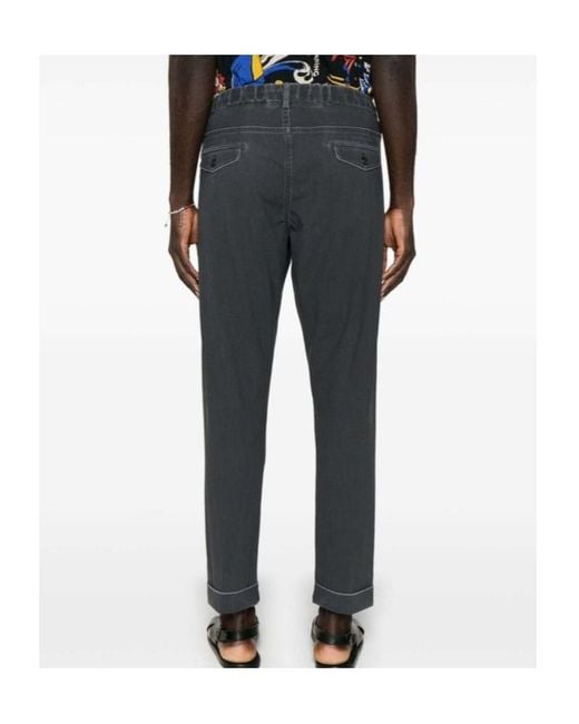 Eleventy Gray Belt Loop Casual Pants for men