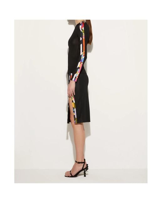 Emilio Pucci Black Contrast-Trim Long-Sleeve Top