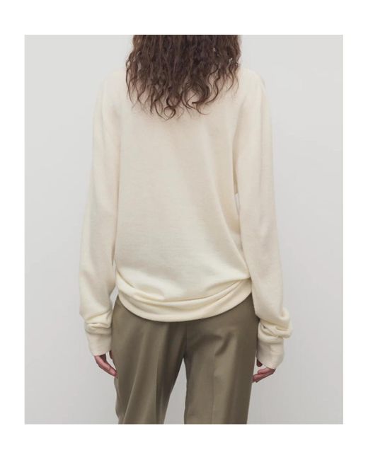 The Row White Lizzy Turtleneck Jumper