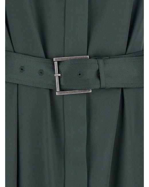 Tom Ford Green Sleeveless Long Dress With Halterneck And Front Belt