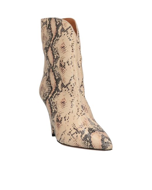 Isabel Marant White Snake Print Ankle Boots