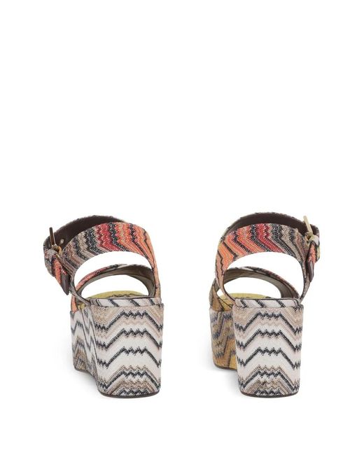 Missoni Gray Zigzag Platform Buckled Sandals