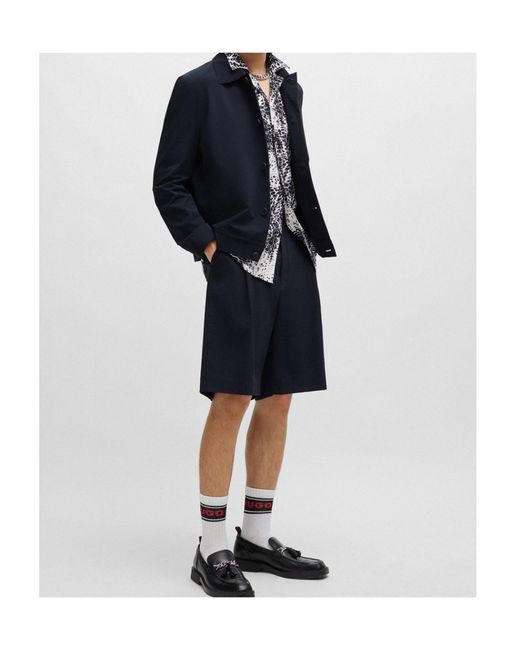 Boss Blue Long-Sleeved Casual Jacket for men