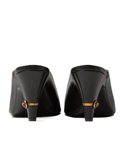 Versace Black Sculpted Heeled Mules