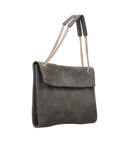 Orciani Gray Dual-Handle Shoulder Bag