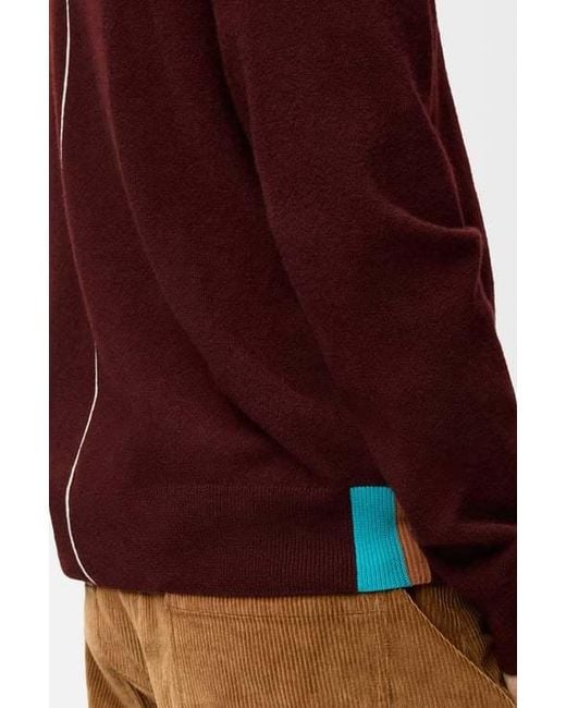 Loewe Purple Two-Tone Intarsia Detailed Jumper for men