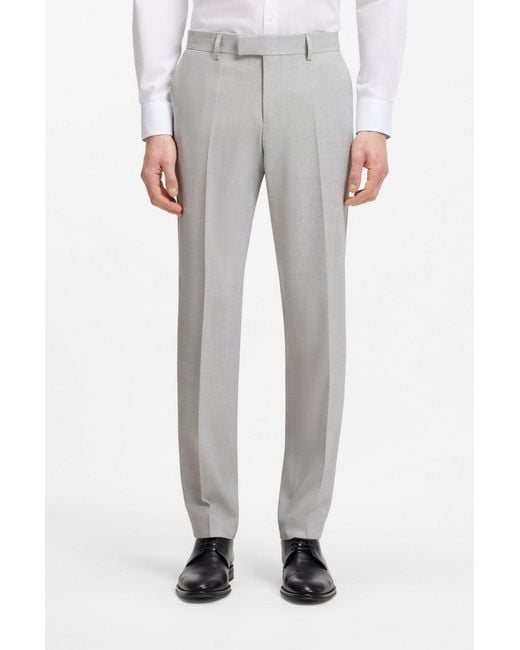 Boss Gray Boss Micropattern Two-Piece Suit for men