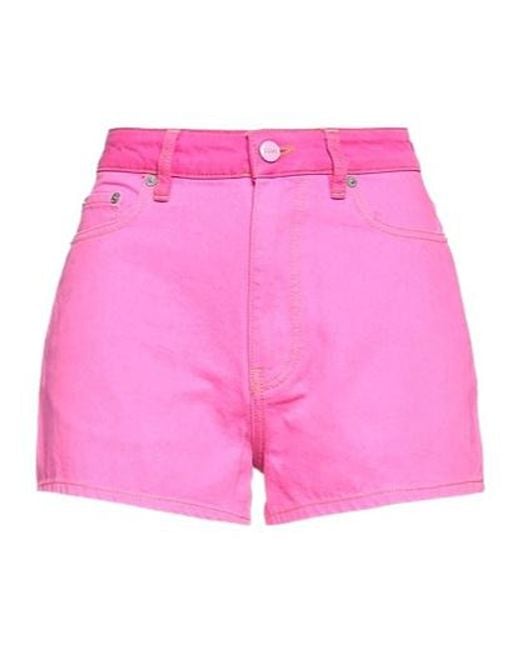 Ganni Pink Two-Color Woven Pants
