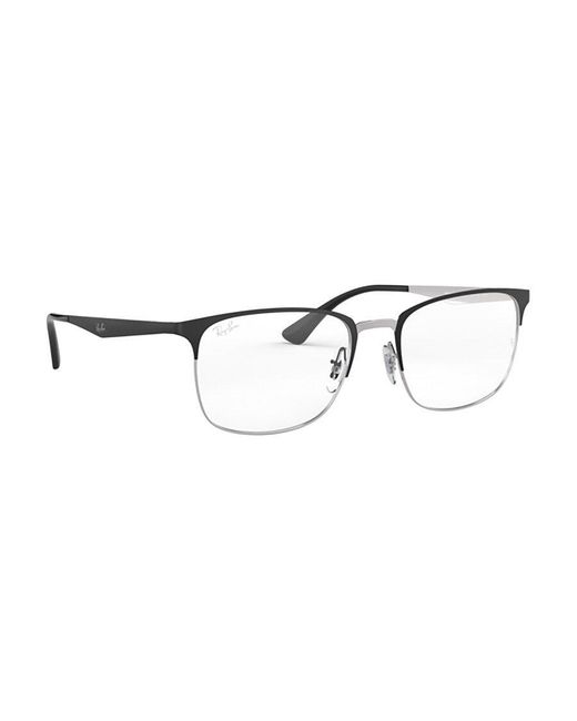 Ray-Ban Metallic Rectangular Frame Glasses for men