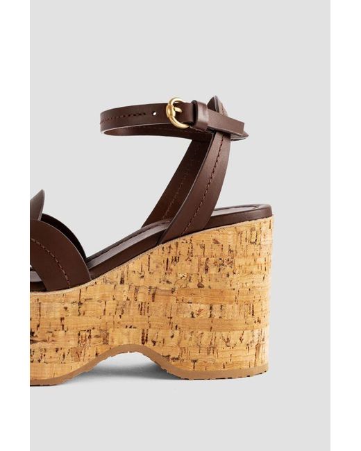 Gianvito Rossi Brown Crossover Platform Sandals