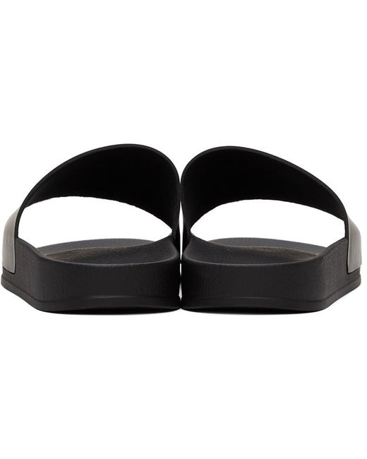 Off-White c/o Virgil Abloh Black Logo Print Pool Slides