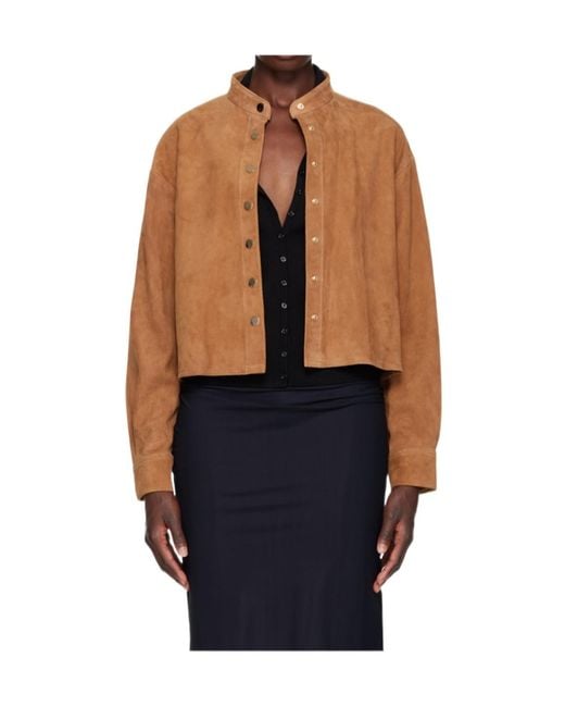 Nour Hammour Blue Long-Sleeve Jacket With A Stand-Up Collar