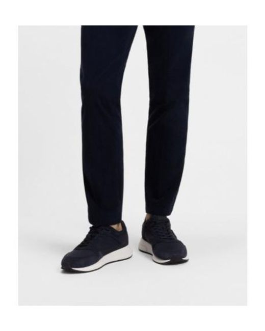 Boss Blue Embossed Running Sneakers for men