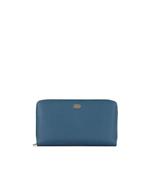 Dolce & Gabbana Blue Logo Details Wallet