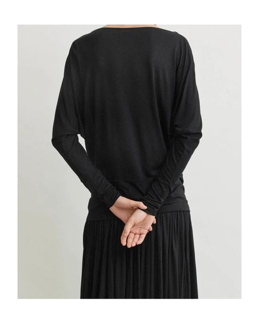 Totême  Black Totême Drop Shoulder Boat Neck Top