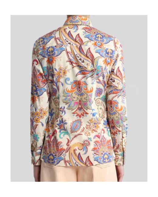 Etro White Printed Poplin Shirt