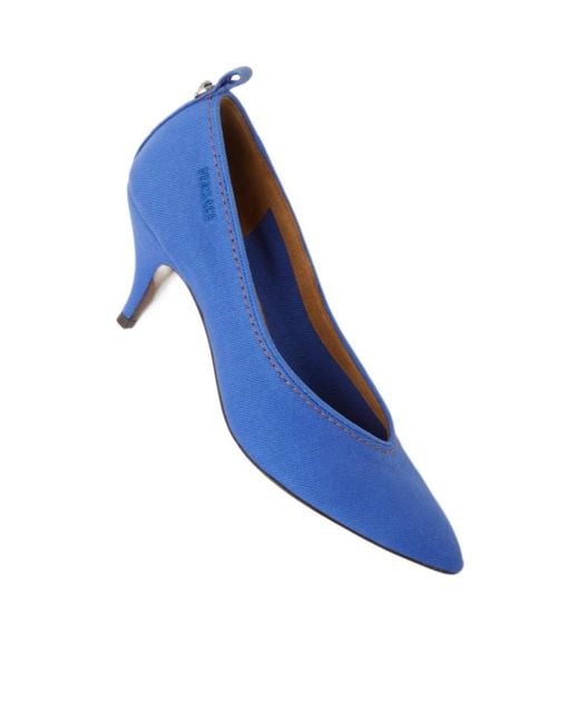 Versace Blue Tina Denim Pointed Pumps